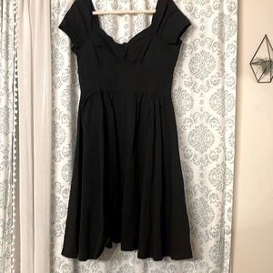 Unique Vintage 1950s Black Sweetheart Midge Swing Dress - XL/14